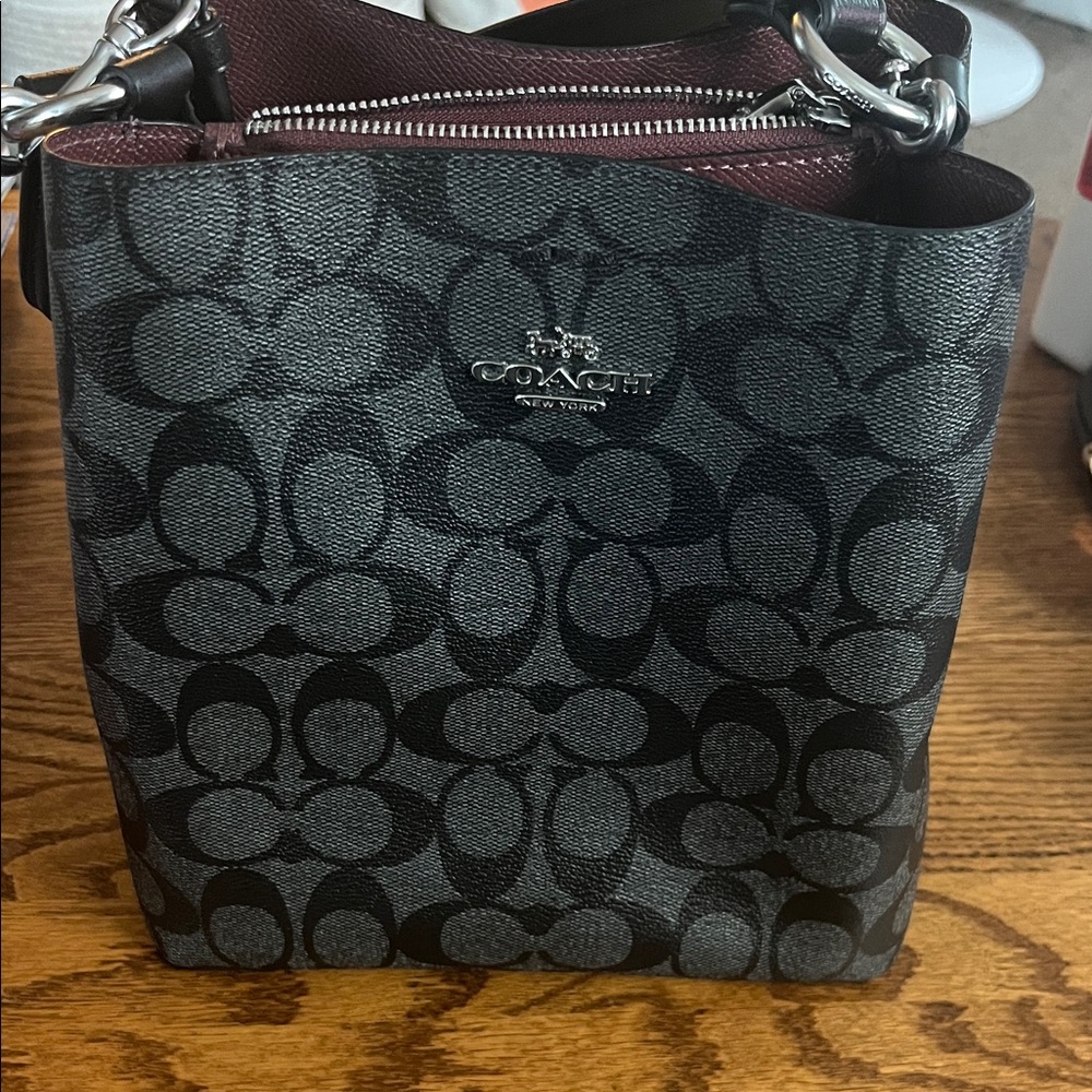 Coach Black and Gray Signature Crossbody Bag